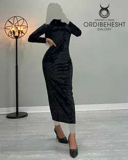 پیراهن بلند مخمل - کد 3675