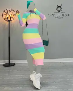 یقه اسکی رنگین کمان - کد 3658