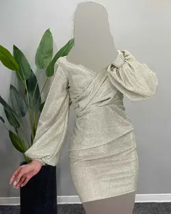 پیراهن لمه آستین پف - کد 5036