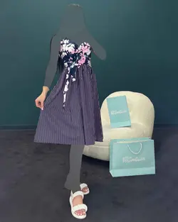 پیراهن طرح برگ - کد 7004