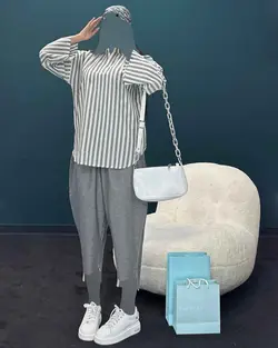 بلوز شلوار راه راه - کد 7050