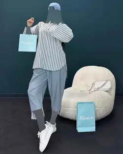 بلوز شلوار راه راه - کد 7050