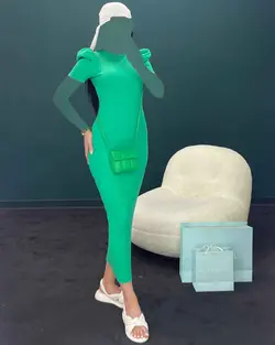 پیراهن آستین پف - کد 4154