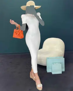 پیراهن آستین پف - کد 4154