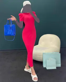 پیراهن آستین پف - کد 4154