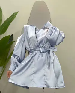 پیراهن ساتن کمرکش - کد 4303