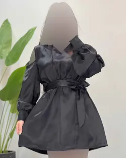 پیراهن ساتن کمرکش - کد 4303