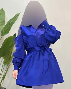 پیراهن ساتن کمرکش - کد 4303