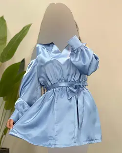 پیراهن ساتن کمرکش - کد 4303