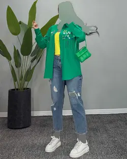 شومیز طرحدار - کد 4577B