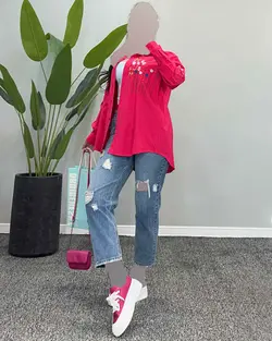 شومیز طرحدار - کد 4577B