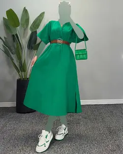 پیراهن کمربنددار - کد 4828D3