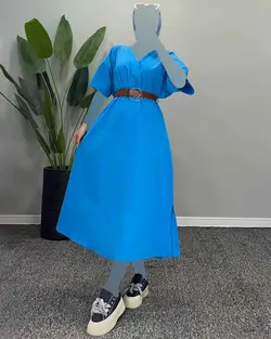 پیراهن کمربنددار - کد 4828D3