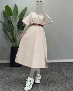 پیراهن کمربنددار - کد 4828D3