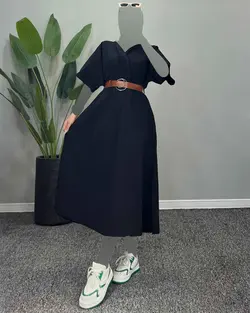 پیراهن کمربنددار - کد 4828D3