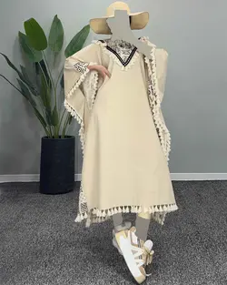 پیراهن ریش دار - کد 4810D5