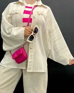 شومیز جلو ریش - کد 4885Q