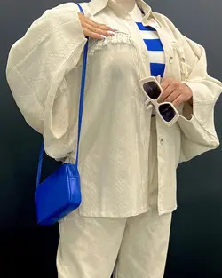 شومیز جلو ریش - کد 4885Q