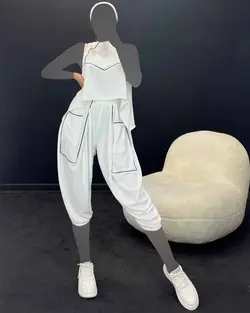 بلوزشلوار نواردار - کد 4969B