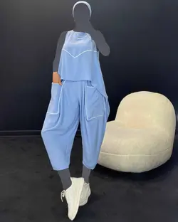 بلوزشلوار نواردار - کد 4969B