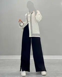 شومیز شلوار گلدوزی - کد 4989F4