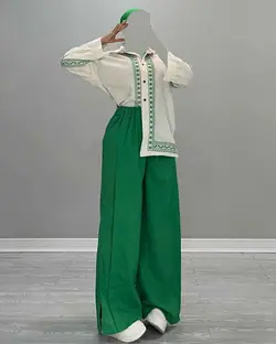 شومیز شلوار گلدوزی - کد 4989F4