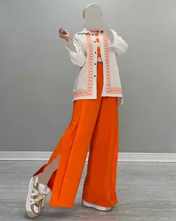 شومیز شلوار گلدوزی - کد 4989F4