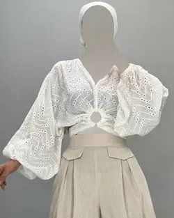 شومیز جلو بند - کد 5115E1