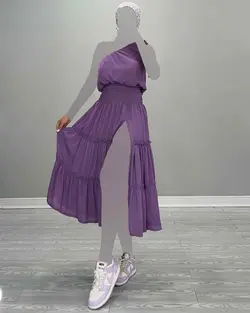 پیراهن ساحلی یقه رومی - کد 5190L