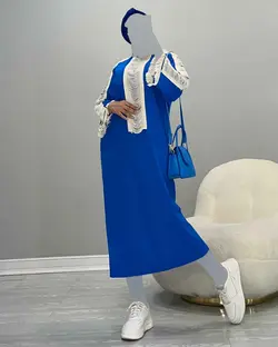 پیراهن بلند ریش ریش - کد 5207X