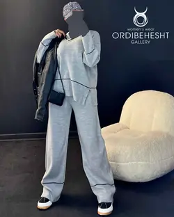 بلوز شلوار بافت یقه هفت - کد 5684Z