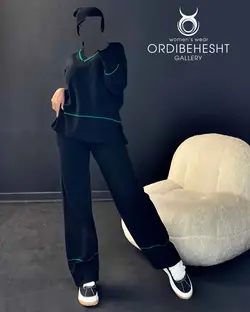 بلوز شلوار بافت یقه هفت - کد 5684Z