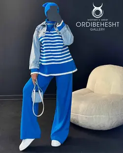 بلوز شلوار راه راه - کد 5686Z