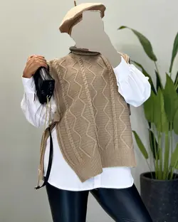 وست یقه اسکی +شومیز - کد 5813I