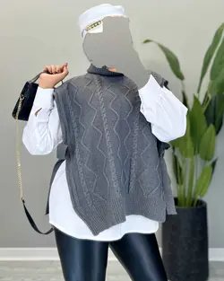 وست یقه اسکی +شومیز - کد 5813I