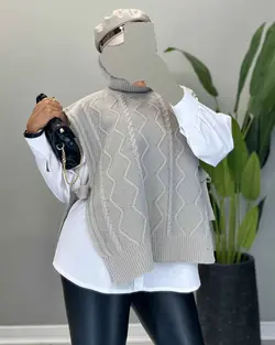 وست یقه اسکی +شومیز - کد 5813I