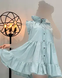 پیراهن راه راه جلو دکمه - کد 1952