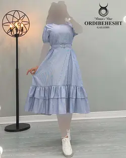 پیراهن بلند راه راه - کد 1956