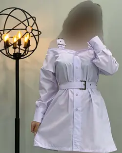 شومیز کمربند دار - کد 1833