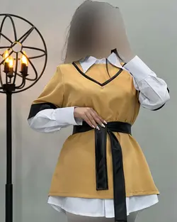 شومیز رویه نوار چرم - کد 1887