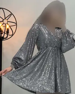 پیراهن یقه هفت پولکی - کد 1868