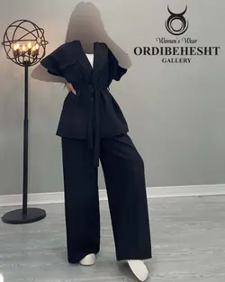 وست + شلوار کمربند دار - کد 1766