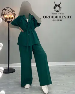 وست + شلوار کمربند دار - کد 1766