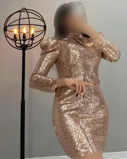 پیراهن پولکی آستین پف - کد 1663