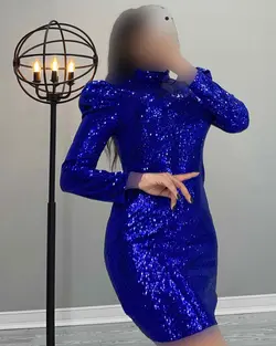 پیراهن پولکی آستین پف - کد 1663