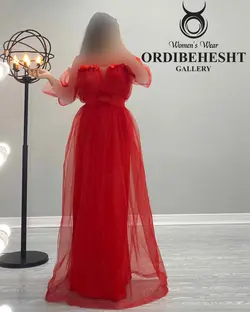 پیراهن توری بلند - کد 1582