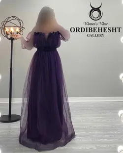 پیراهن توری بلند - کد 1582