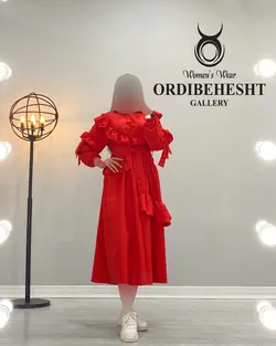 پیراهن بلند نیم چین - کد 1552