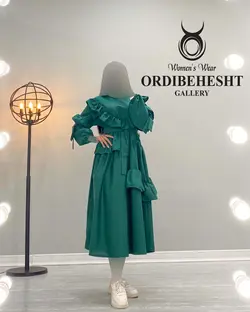 پیراهن بلند نیم چین - کد 1552