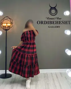 پیراهن چهارخونه طبقه ای - کد 1276